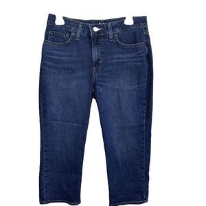 Lee Regular Fit Capri Jeans Women's Size 8M Mid Rise Dark Wash Stretch summer